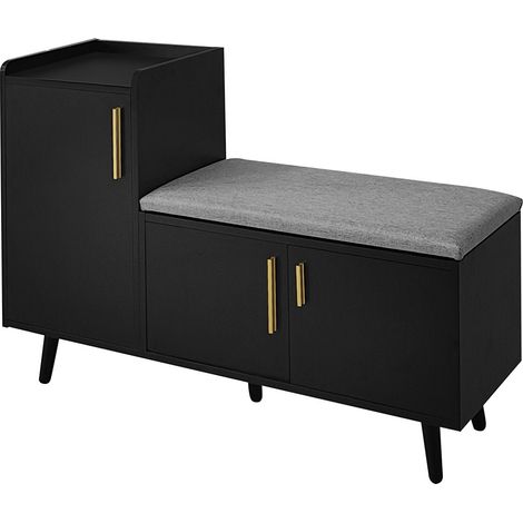 Schuhbank 100×34×69 cm Schuhtruhe Sitzbank 3 Türen Metall Flur