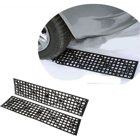 4 pièces Tapis de préhension antidérapant pour roues de voiture, aide à la traction pour camping-car, Noir (1/4)
