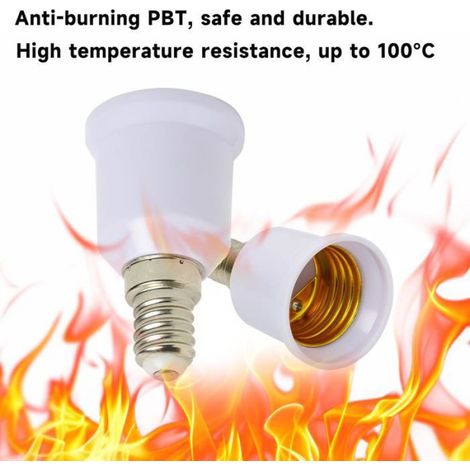 Lot de 6 Adaptateurs de Douille E14 vers E27, Convertisseur Pratique Compatible avec Ampoules LED, Incandescentes et Halogènes (1/5)