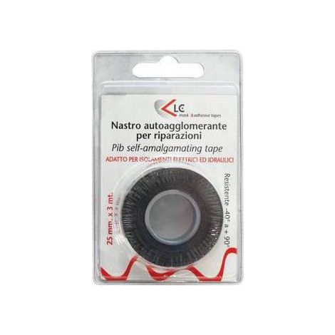 NASTRO AUTOAGGLOMERANTE Misura: mm 25 x mt 3 Nero