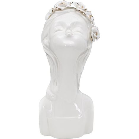 Vaso Young Lady Roses in porcellana bianca con rose e oro
