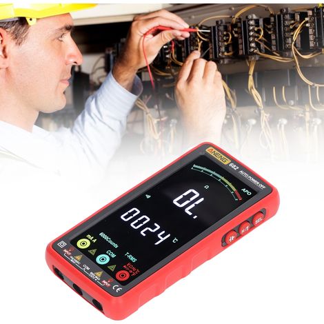 Multimètre numérique plein écran VA LCD, sélection automatique de la gamme, testeur de résistance, de tension et de courant, 6000 points (1/5)