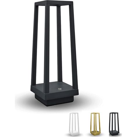 Lanterna touch senza Fili con luce a LED dimmerabile in 3 Tonalità di Bianco - Misura 14x14x28cm e batteria 1800mHA - Colore Nero (1/5)