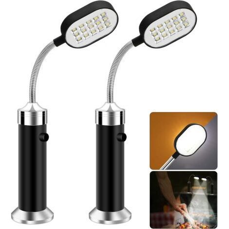 2 Pack Magnetic Grill Lights, 360 Degree Adjustable Weatherproof Grill Lights for Outdoor (1/5)