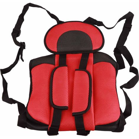 Siège auto bébé portable large épaissi stable sécurisé universel pour tout-petits nourrissons enfants rouge et noir (1/5)