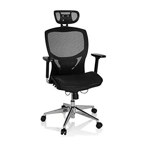 Siège de bureau / Fauteuil de direction VENUS ONE, Tissu maille noir hjh OFFICE