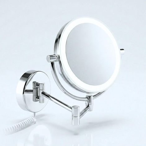 Miroir Cosmétique LED,Miroir Mural à Maquillage Rotatif à 360° avec variateur, LED lumière du Jour et grossissement 3x/7x pour Un Maquillage Parfait (1/5)
