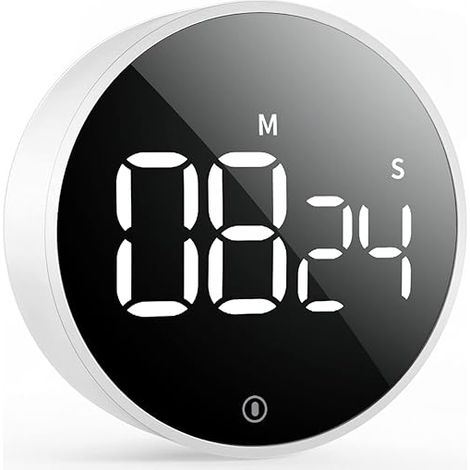 Minuterie de Cuisine numérique Grande à LED avec Compte à rebours magnétique avec Volume à Niveaux et Aimant Puissant Facile à Utiliser 3 (1/4)
