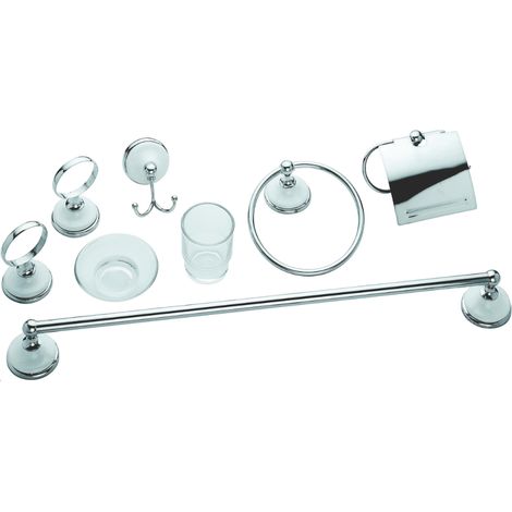 Accessori set bagno serie tic in inox cromato
