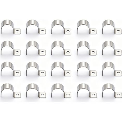 Sollbry Attache de Fixation Pour Tube en U - Collier Pour Tubes et Câbles Ø 25 mm - Acier Inoxydable - Patte Latérale Lot de 20 Pcs (1/5)