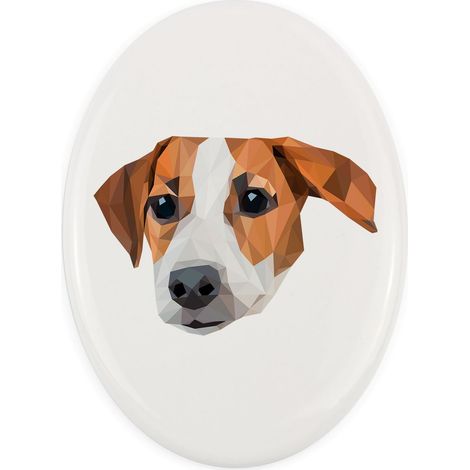 Jack Russell Terrier - azulejo geométrico con foto e inscripción de Art-Dog (1/4)
