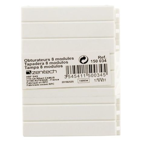 Zenitech 150034 obturateurs 8 moduli, Bianco
