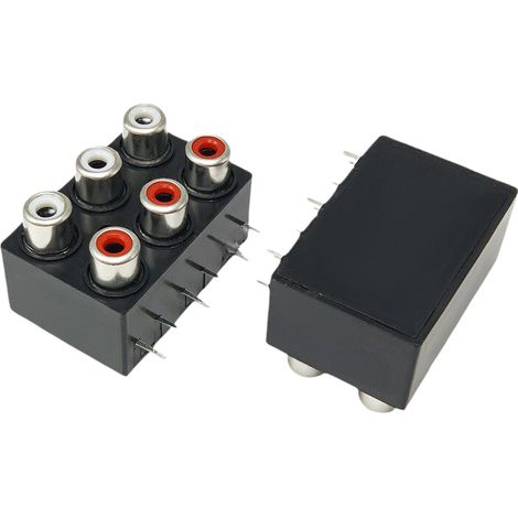 Connecteur d'entrée audio RCA (signal phono), prise vidéo pour haut-parleur, prise et fiche audio AV 2/4/6 broches rouge et blanche RCA-622 (1/2)
