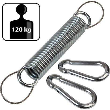 Ressort en Acier pour Chaise Suspendue Fauteuil Suspendu hamac avec Corde de sécurité et Deux mousquetons (1/4)