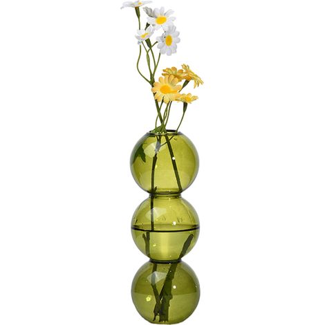 Vase Hydroponique - Verre Transparent - Pour Plantes D'intérieur Et Fleurs Séchées - Idéal Bureau Maison Salon - Lot De 1 (1/5)