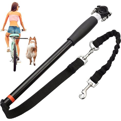 1 Laisse de vélo pour chien, réglable, avec entretoise et clé Allen, système amortisseur, mains libres, pour marche et course (1/5)