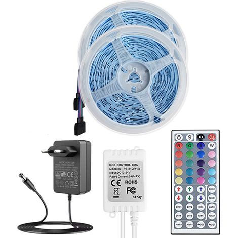 Bande LED 24V 2x15m avec télécommande infrarouge (1/4)