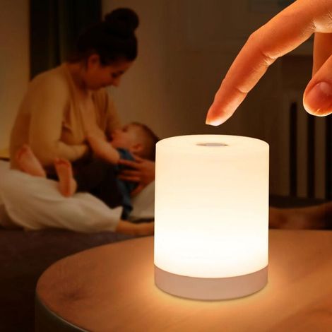 Veilleuse Portable Rechargeable USB - Commande Tactile et Intensité Réglable - Lumière d'Ambiance pour Intérieur