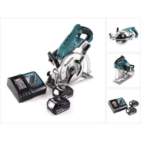 Makita DRS 780 RT Akku Handkreissäge 36V ( 2x18V ) 185 mm Brushless + 2x Akku 5,0Ah + Ladegerät (1/5)