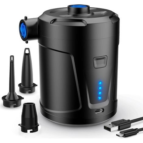 Pompe à air électrique. Batterie Rechargeable 5200 mAh. Gonfleur Matelas Gonflable avec 3 Buses d'air. Gonfleur Rapide pour Bateau Pneumatique/Matelas Pneumatique (1/5)