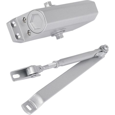 Verstellbarer, zweistufiger hydraulischer Türschließer, Einwegbetrieb, für Innen- und Außentüren, robuste Stahlkonstruktion, universelle Montage (1/5)