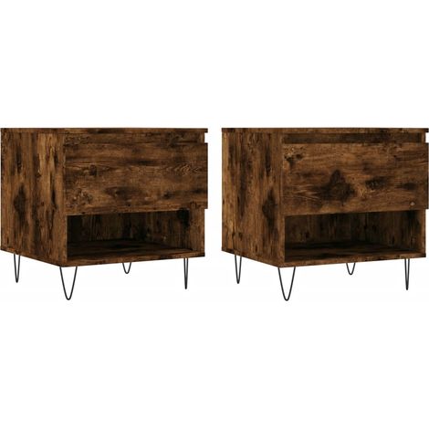 Maison Exclusive - Couchtische 2 Stk. Räuchereiche 50x46x50 cm Ho