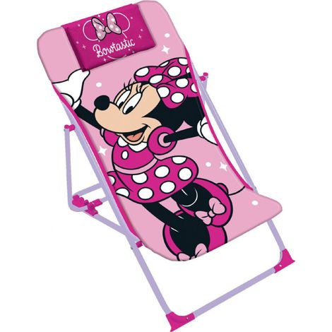 Chaise longue pliante Disney Minnie Mouse – Toile 100% polyester – Dimensions 61x43x66 cm – Poids 2,018 kg – Arditex (1/2)