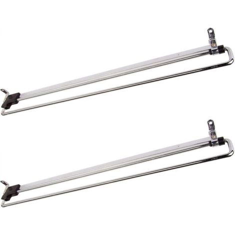 2 Pieces Sliding Clothes Rail Telescopic Clothes Rack Pull-Out 450 mm (1/5)