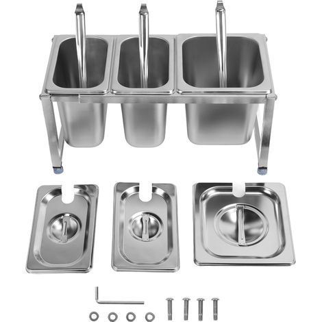 Porte-pot à confiture télescopique en acier inoxydable, distributeur de condiments, support pour bar à lait, bac à confiture n°26, 1 pièce 2,2L et 2 pièces 1,6L (1/5)