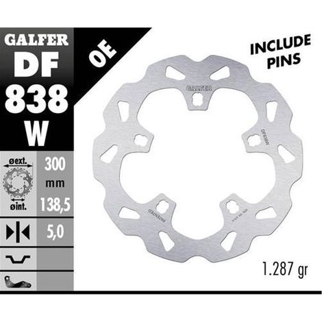 DISCO DE FRENO DELANTERO GALFER HARLEY-DAVIDSON (300X138X5)