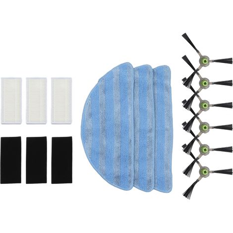 Kit d'accessoires pour aspirateur robot : brosses latérales, filtres et chiffons de nettoyage haute résistance (1/5)