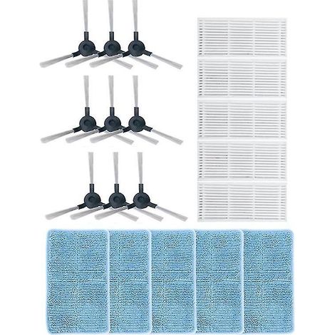 19-teiliges Ersatzteilset für Midea Seitenbürstenmopp-Tuch mit HEPA-Filter B