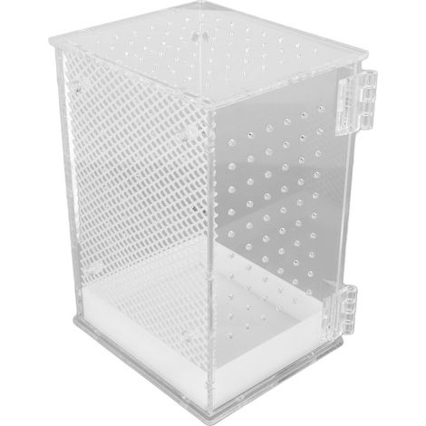 Terrarium pour reptiles en acrylique transparent, idéal pour gecko léopard, serpent et grenouille (taille S). (1/5)