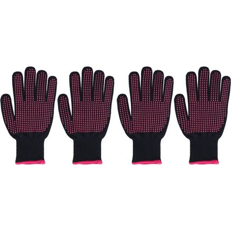 Lot de 4 gants résistants à la chaleur et anti-brûlures avec protection en silicone (1/4)