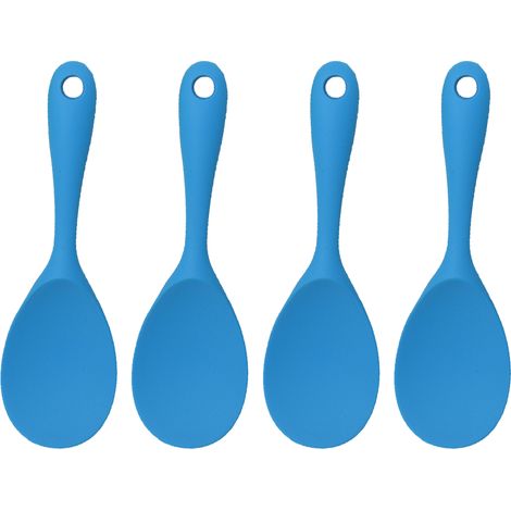 Ensemble de cuillères à riz en silicone, antiadhésives et résistantes à la chaleur, pour le riz, la purée de pommes de terre et plus encore (bleu)