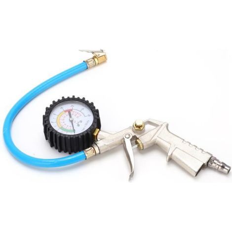 Manomètre De Gonflage Pneu - 0-220 PSI - 16 Bar - Universel Pour Voiture Camion Moto - 3-en-1 Gonfleur Dégonfleur Mesure - 1 Pièce (1/3)