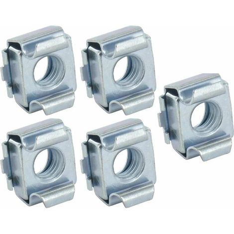 – Lot de 5 écrous cage M6 en acier zingué – Fixation pour panneaux 1,7-2,7mm – Assemblage captif pour armoires et véhicules (1/2)