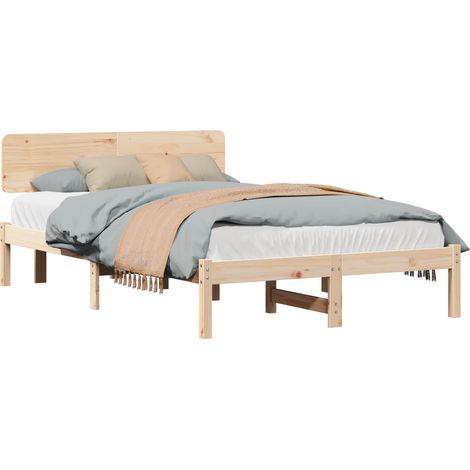 Maison Exclusive - Estructura de cama Natural 135 x 190 cm Madera