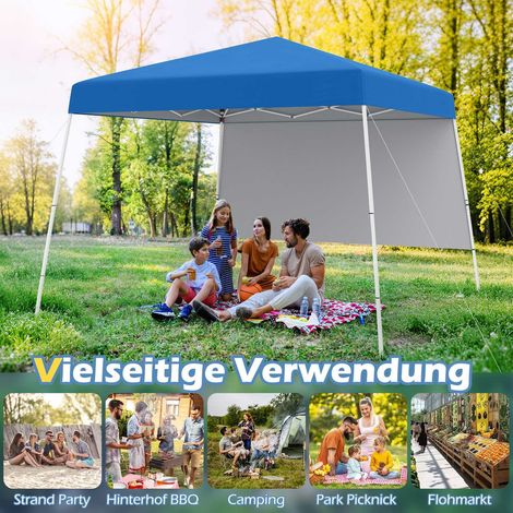 Pop up pavillon 3x3m mit seitenwand rucksack ankern