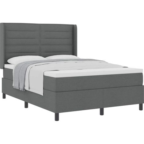 Maison Exclusive - Letto a molle con cuscino Grigio scuro 200 x 140 cm Tessuto (1/5)