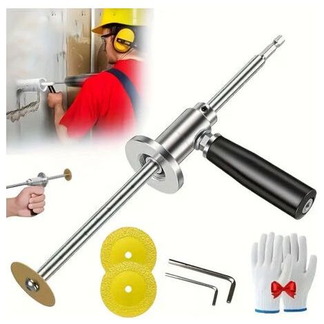 PVC Pipe Interior Cutting Tool with Diamond Cutting Disc and Handle, Fits Diameters from 1-1/2" to 8", Depth (1/5)