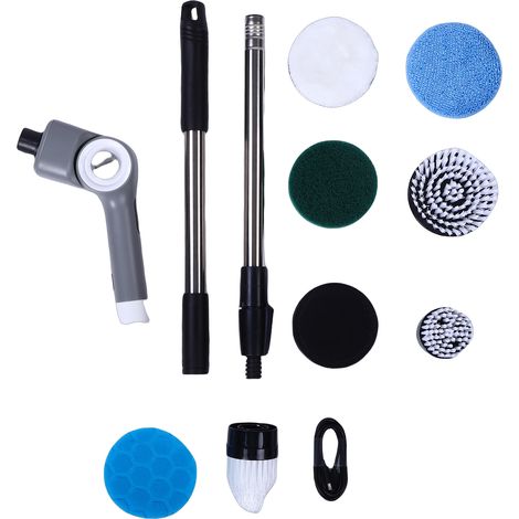 Spazzola Elettrica 7-in-1 con Asta Telescopica – IPX7 Impermeabile, 3 Velocità, 100 Min Autonomia – ABS Robusto, Design Ergonomico – Ideale per Bagno e Cucina (1/5)