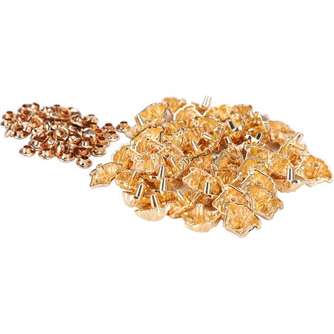 50 jeux de rivets décoratifs en alliage pour bracelets, sacs, vêtements, artisanat DIY en cuir, dorés (1/5)