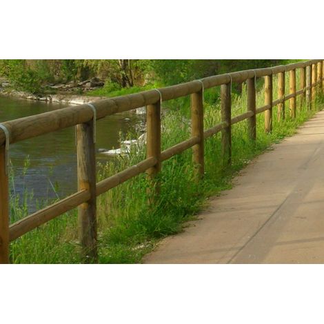 Recinzione in legno impregnato 20 pezzi con foro e incavo lunghezza 200 cm per giardino - Esterni da Vivere (1/2)