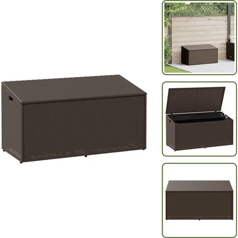 vidaXL Garten-Auflagenbox Braun 110x50x58 cm Poly Rattan