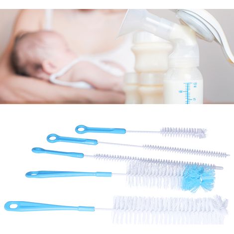Wasserstiefelreiniger – Set mit 5 Bürsten mit langem Griff für Babystiefel, Kaffeekannen und Behälter mit schmalem Hals, Blau (1/5)