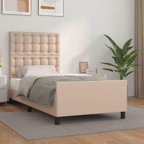 Cadre de lit sans matelas cappuccino 90x200 cm similicuir (1/5)