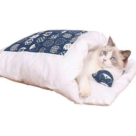 Warmer Katzenschlafsack, herausnehmbares Katzenbett, warme Winter-Haustierbox - S (1/4)