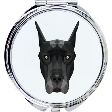 Grand Danois - Miroir avec photo et inscription géométrique par Art-Dog (1/3)