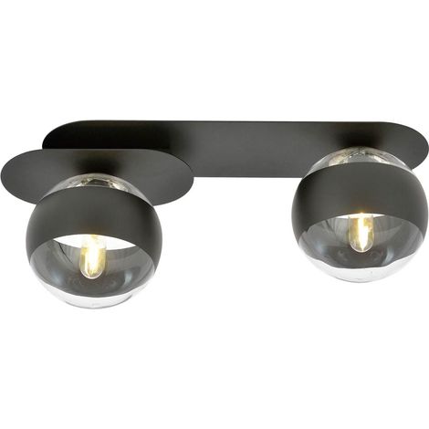 Plafonnier Emibig Plaza 2 noir rayé 2xE14 45 cm H18 (1/5)